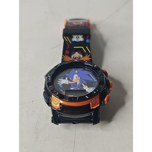 SEGA Sonic The Hedgehog Watch Orange Digital Accutime Working SNC400057MWM RARER - Picture 2 of 16
